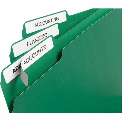 Avery® White Filing Labels - Permanent Adhesive - Laser, Inkjet - White - 30 / Sheet - 1500 / Box