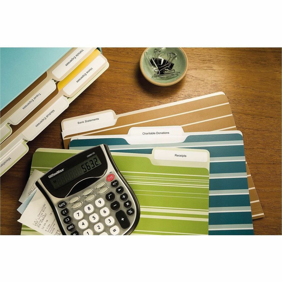 Avery® White Filing Labels - Permanent Adhesive - Laser, Inkjet - White - 30 / Sheet - 1500 / Box