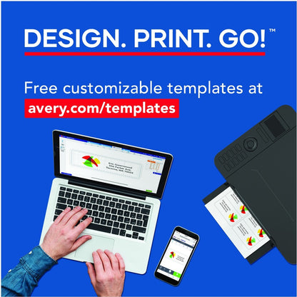 Avery® Printable Business Cards with SureFeed - 97 Brightness - 8 1/2" x 11" - 80 lb Basis Weight - 216 g/m² Grammage - 