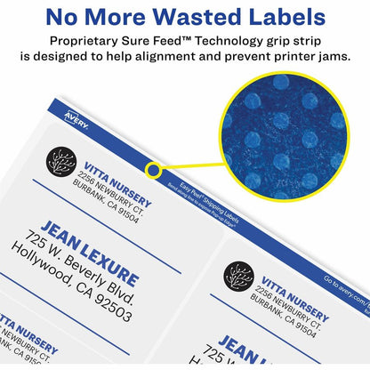 Avery® Clear Shipping Labels, Sure Feed, 2" x 4" , 500 Labels (5663) - 2" Width x 4" Length - Permanent Adhesive - Recta