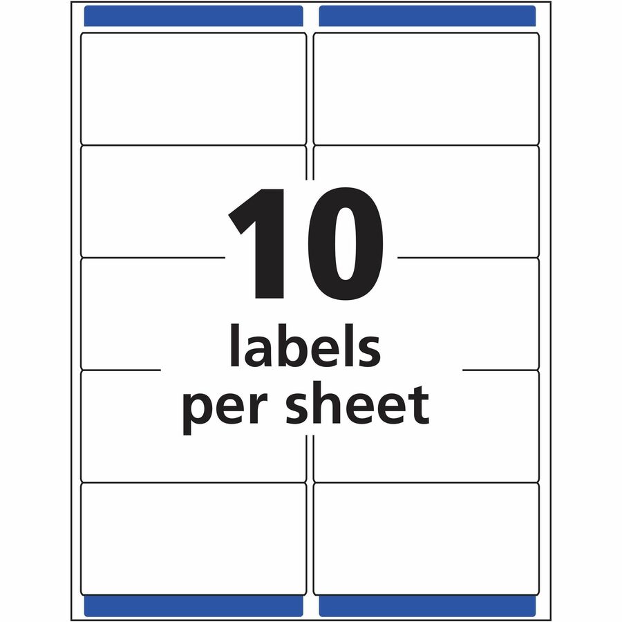 Avery® Clear Shipping Labels, Sure Feed, 2" x 4" , 500 Labels (5663) - 2" Width x 4" Length - Permanent Adhesive - Recta