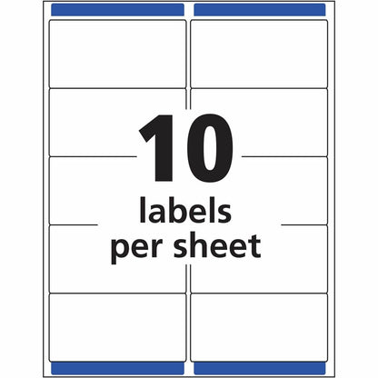 Avery® Clear Shipping Labels, Sure Feed, 2" x 4" , 500 Labels (5663) - 2" Width x 4" Length - Permanent Adhesive - Recta