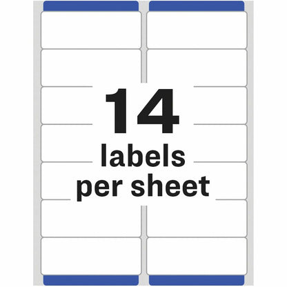 Avery® Easy Peel Return Address Labels - 1 21/64" Width x 4" Length - Permanent Adhesive - Rectangle - Laser - Clear - F