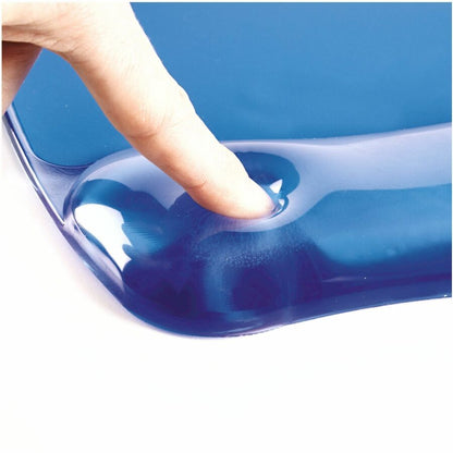 Fellowes Gel Wrist Rest - 0.63" Height x 18.50" Width x 2.25" Depth - Blue - Gel, Rubber, Cloth - Stain Resistant, Skid 