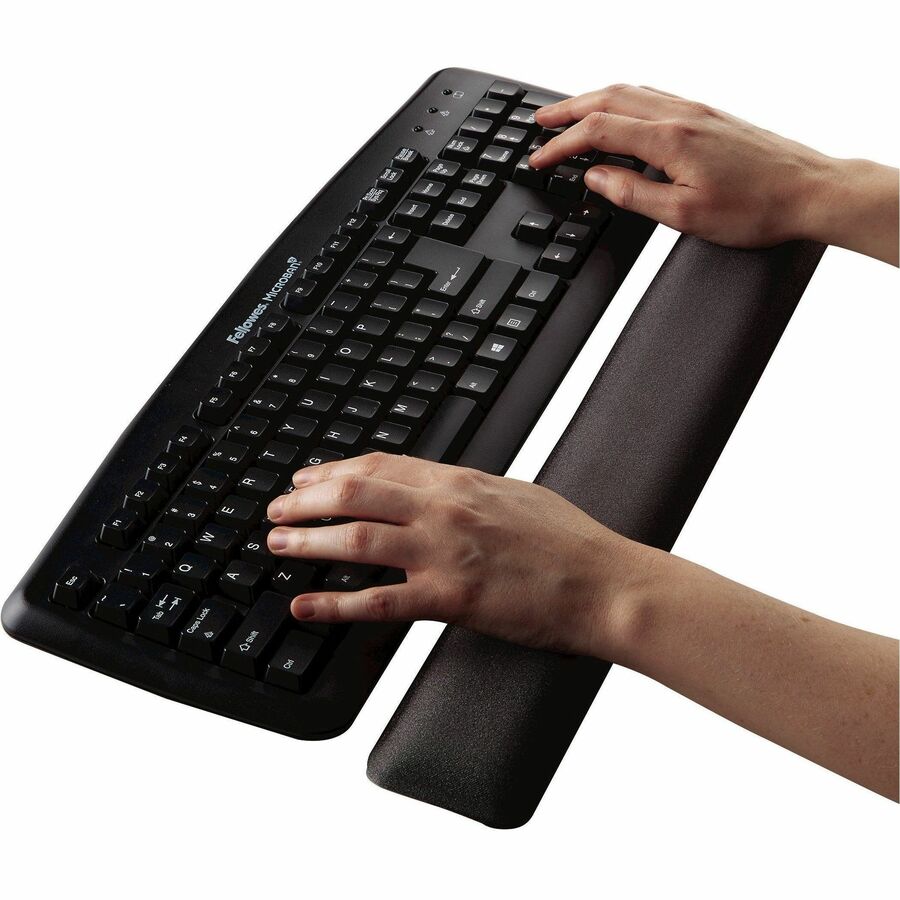 Fellowes Gel Wrist Rest - 0.63" Height x 18.50" Width x 2.75" Depth - Graphite - Gel - Wear Resistant, Tear Resistant, S