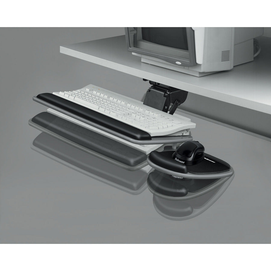 Fellowes Standard Keyboard Tray - 4.5" Height x 30.5" Width x 20" Depth - Graphite, Black - Wood - 1 Each