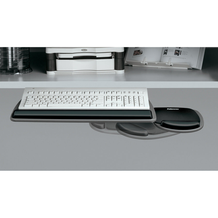 Fellowes Standard Keyboard Tray - 4.5" Height x 30.5" Width x 20" Depth - Graphite, Black - Wood - 1 Each