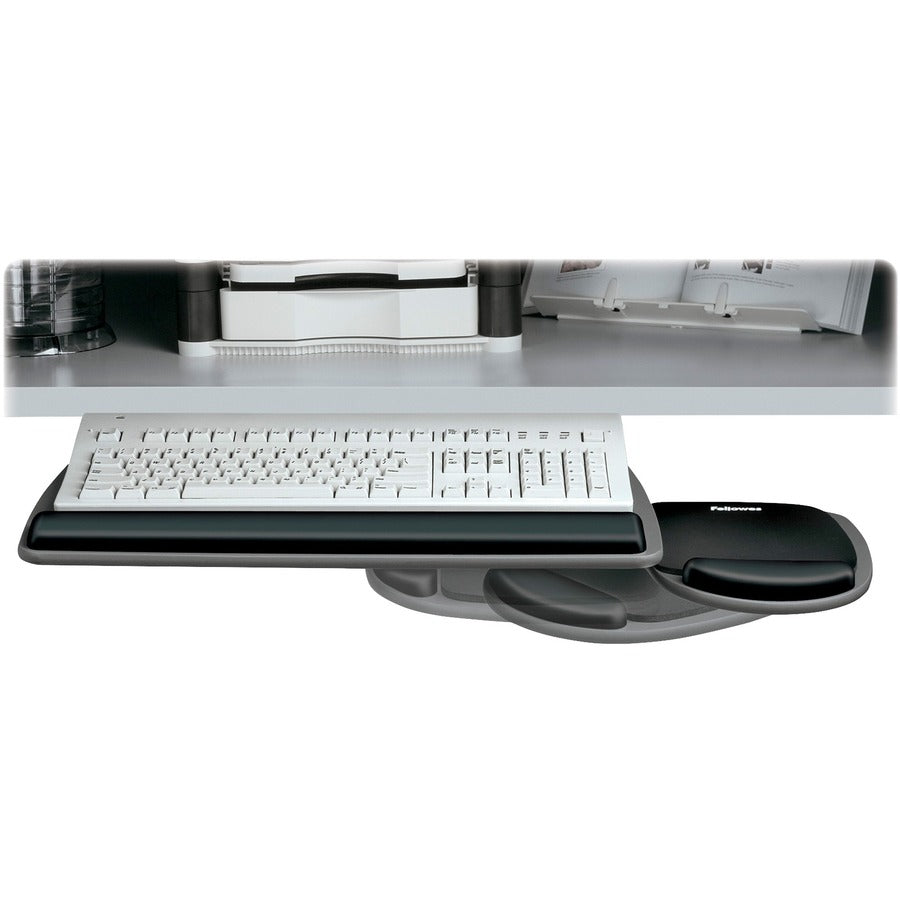 Fellowes Standard Keyboard Tray - 4.5" Height x 30.5" Width x 20" Depth - Graphite, Black - Wood - 1 Each