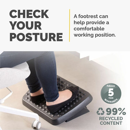 Fellowes Standard Foot Rest - Graphite - 1 Each