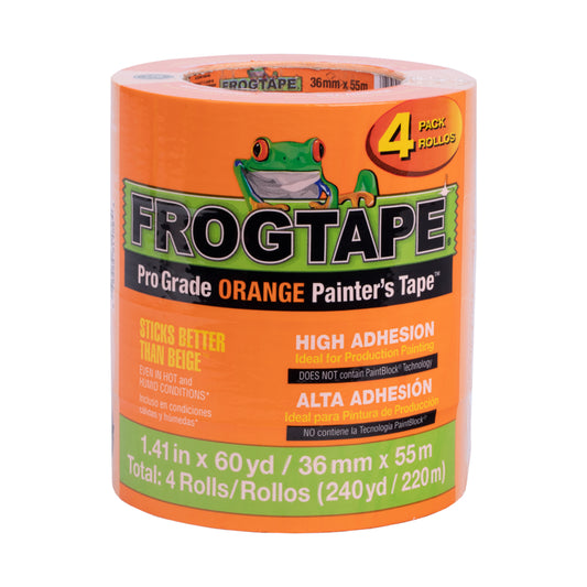 FrogTape Pro Grade 1.41 in. W X 60 yd L Orange High Strength Painter's Tape 4 pk