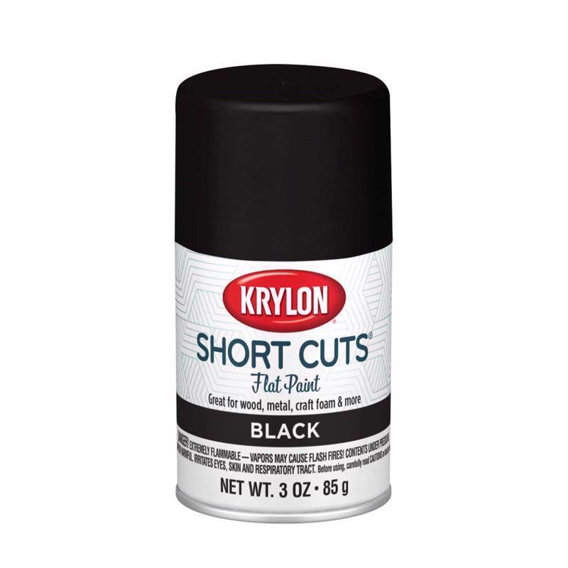 Krylon Short Cuts Flat Black Spray Paint 3 oz