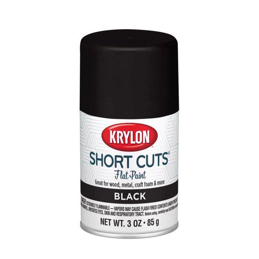 Krylon Short Cuts Flat Black Spray Paint 3 oz