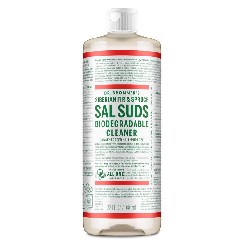 Dr. Bronner's Sal Suds Pine Scent Concentrated Organic Biodegradable Cleaner Liquid 32 oz