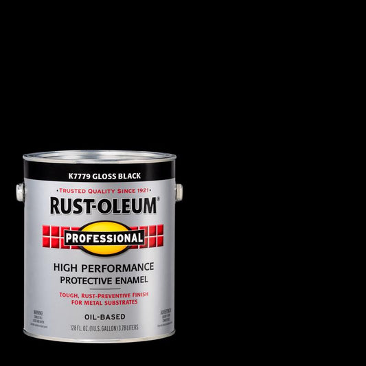 Rust-Oleum Professional Indoor and Outdoor Gloss Black Oil-Based Enamel Protective Paint 1 gal
