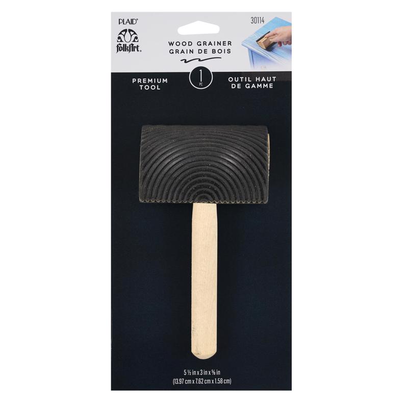 FolkArt 4.38 in. W X 9.12 in. L Black Wood Grainer Tool