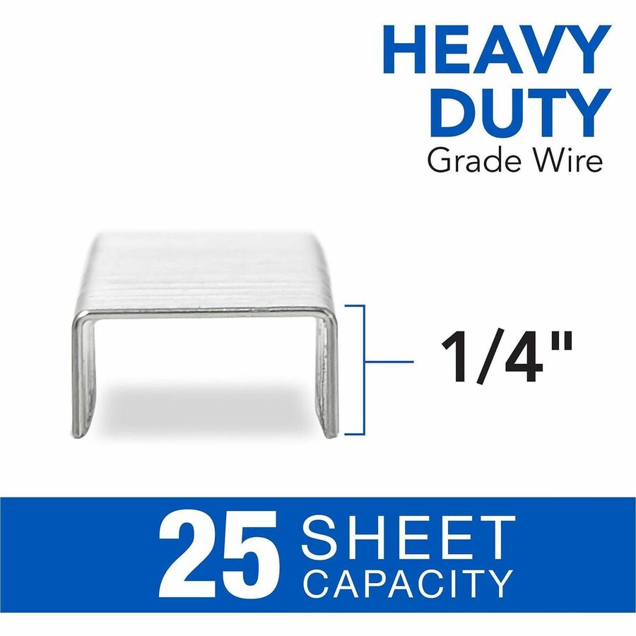 Swingline Premium Heavy-Duty Staples - Heavy Duty - 1/4" Leg - Holds 25 Sheet(s) - for Paper - Chisel Point, Heavy Duty 