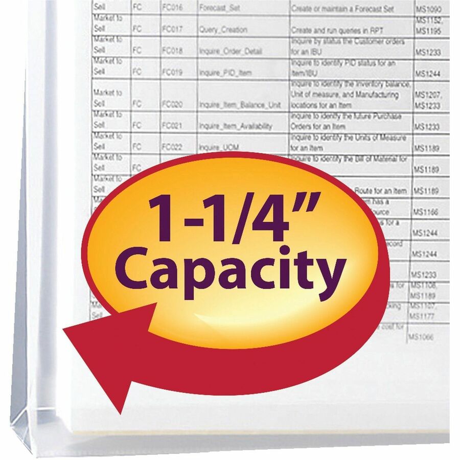 Smead Letter Filing Envelope - 8 1/2" x 11" - 1 1/4" Expansion - Polypropylene - Clear - 5 / Pack