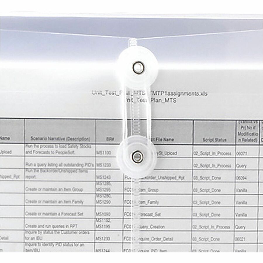 Smead Letter Filing Envelope - 8 1/2" x 11" - 1 1/4" Expansion - Polypropylene - Clear - 5 / Pack