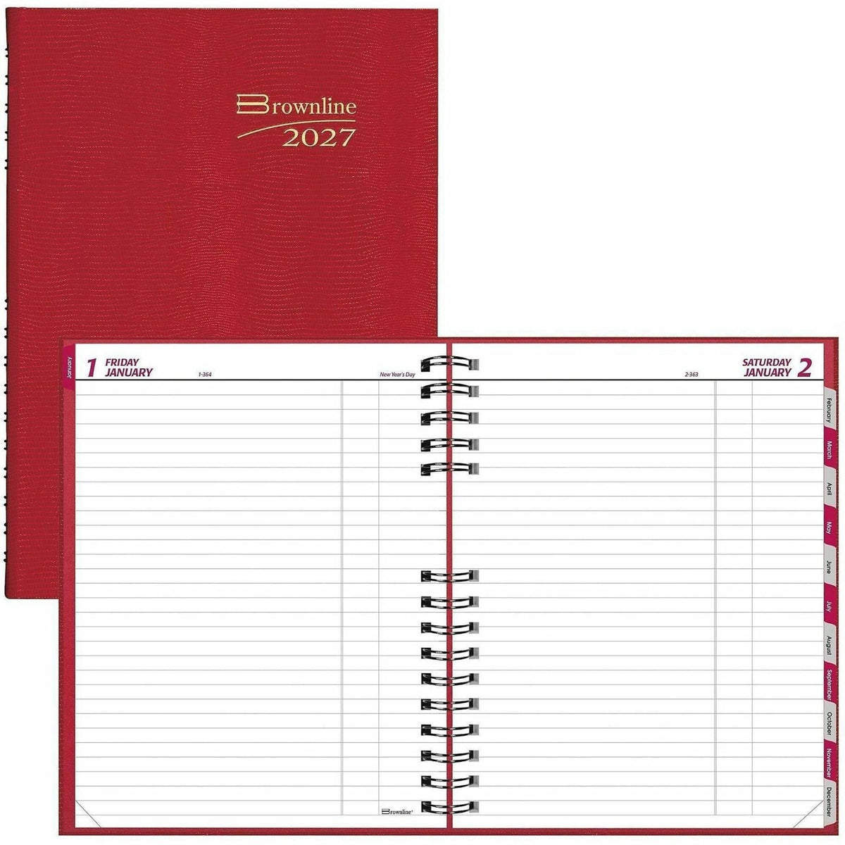 Brownline CoilPro Daily Planner - Daily - 12 Month - January 2027 to December 2027 - 7 7/8" x 10" Sheet Size - Twin Wire
