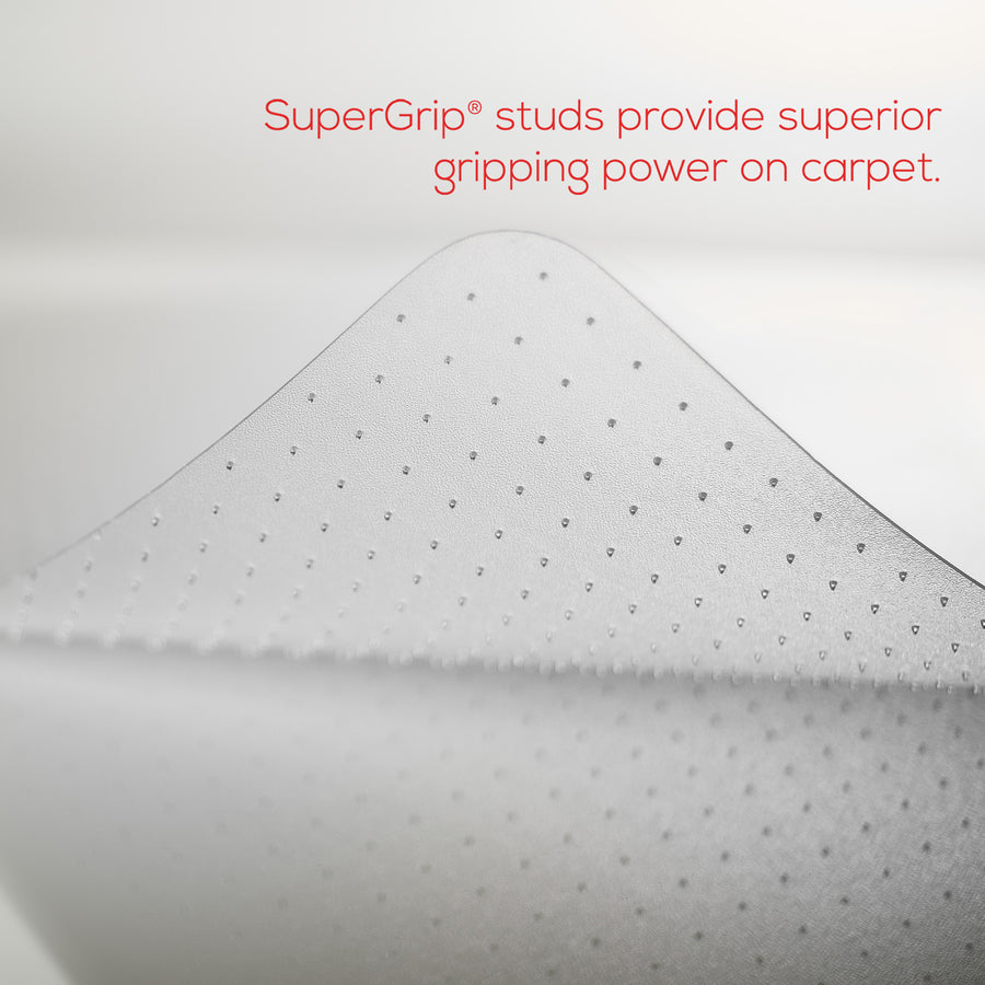 Deflecto EconoMat for Carpet - Carpeted Floor - 53" Length x 45" Width - Lip Size 12" Length x 25" Width - Vinyl - Clear