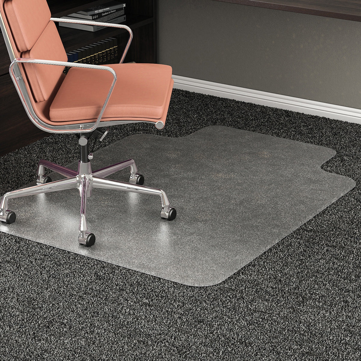 Deflecto RollaMat for Carpet - Carpeted Floor - 53" Length x 45" Width - Vinyl - Clear - 1 Each