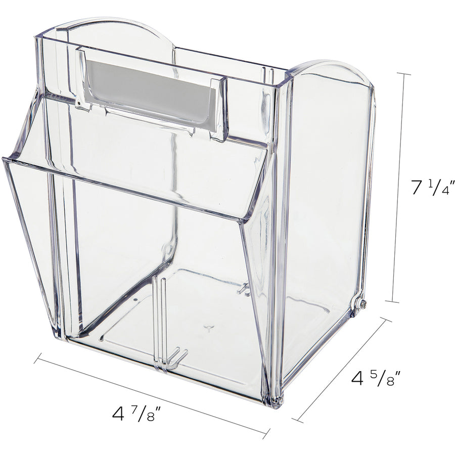Deflecto Tilt Bin Interlocking Multi-Bin Storage Organizer - 4 Compartment(s) - Desktop - White - 1 Each