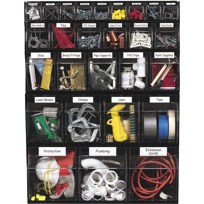 Deflecto Tilt Bin Interlocking Multi-Bin Storage Organizer - 4 Compartment(s) - 8.13" Height x 23.63" Width x 6.62" Dept