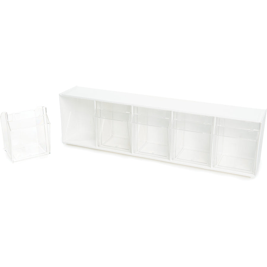 Deflecto Tilt Bin Interlocking Multi-Bin Storage Organizer - 5 Compartment(s) - 6.50" Height x 23.63" Width x 5.25" Dept
