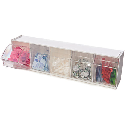 Deflecto Tilt Bin Interlocking Multi-Bin Storage Organizer - 5 Compartment(s) - 6.50" Height x 23.63" Width x 5.25" Dept