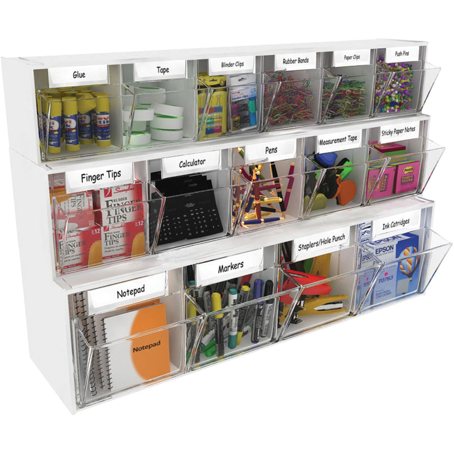 Deflecto Tilt Bin Interlocking Multi-Bin Storage Organizer - 5 Compartment(s) - 6.50" Height x 23.63" Width x 5.25" Dept
