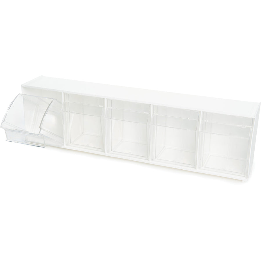 Deflecto Tilt Bin Interlocking Multi-Bin Storage Organizer - 5 Compartment(s) - 6.50" Height x 23.63" Width x 5.25" Dept