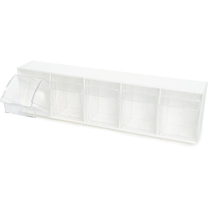 Deflecto Tilt Bin Interlocking Multi-Bin Storage Organizer - 5 Compartment(s) - 6.50" Height x 23.63" Width x 5.25" Dept
