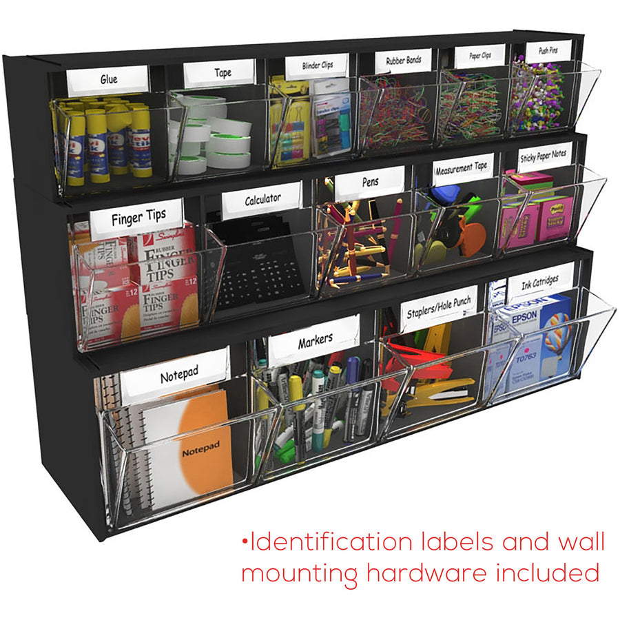 Deflecto Tilt Bin Interlocking Multi-Bin Storage Organizer - 5 Compartment(s) - 6.50" Height x 23.63" Width x 5.25" Dept