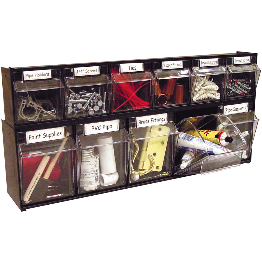 Deflecto Tilt Bin Interlocking Multi-Bin Storage Organizer - 5 Compartment(s) - 6.50" Height x 23.63" Width x 5.25" Dept