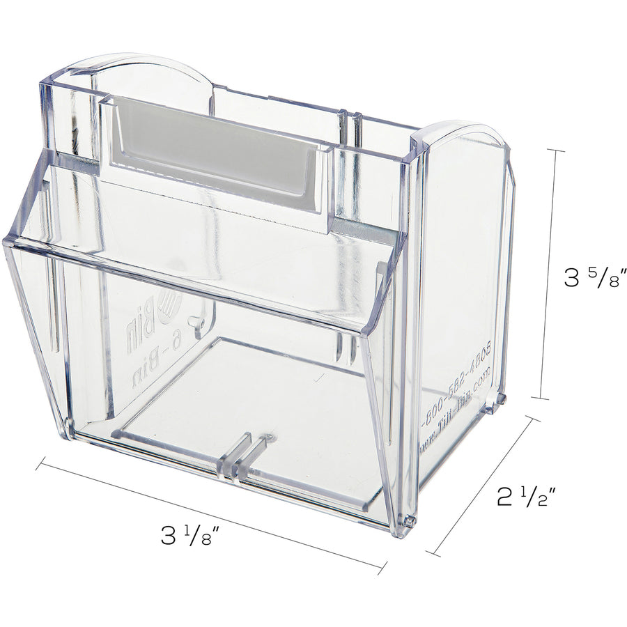 Deflecto Tilt Bin Interlocking Multi-Bin Storage Organizer - 6 Compartment(s) - 4.50" Height x 23.63" Width x 3.62" Dept