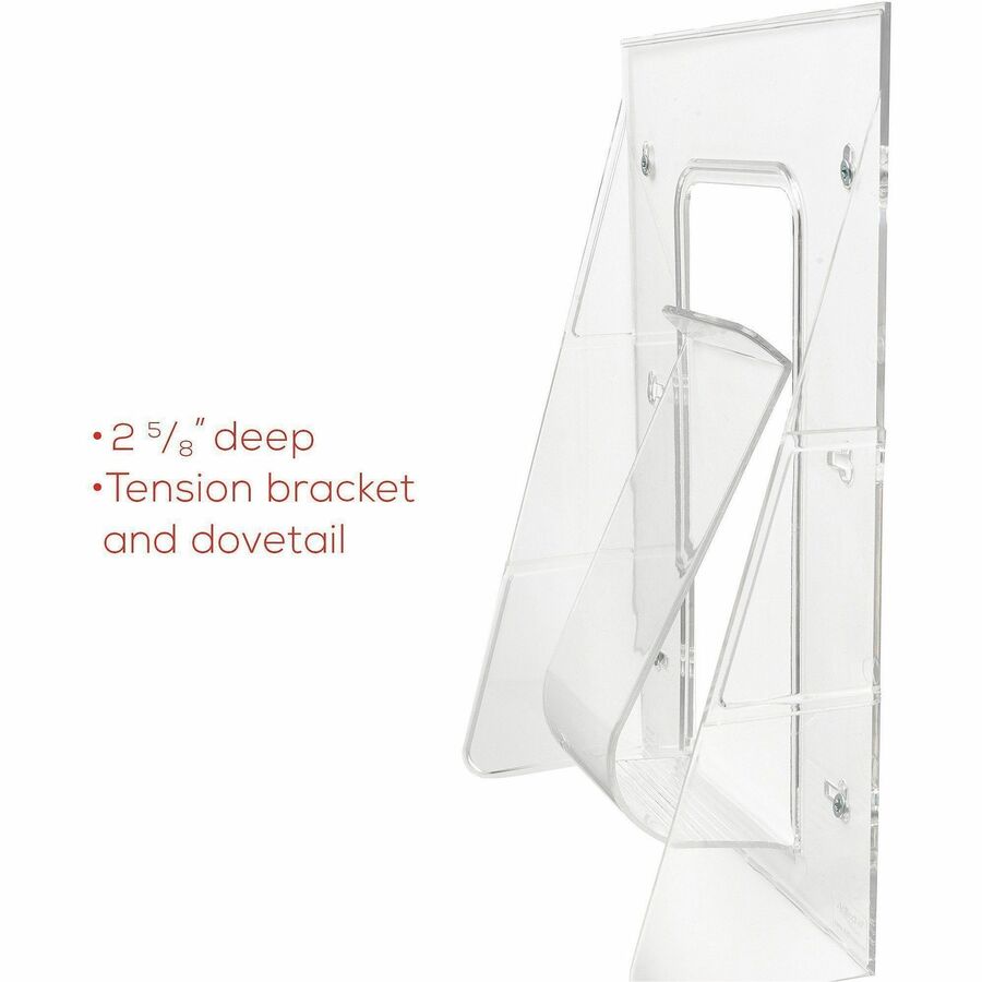 Deflecto Stand-Tall Literature Display - 1 Pocket(s) - 11.75" Height x 9.12" Width x 2.75" Depth - Desktop - Clear - Pla