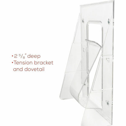Deflecto Stand-Tall Literature Display - 1 Pocket(s) - 11.75" Height x 9.12" Width x 2.75" Depth - Desktop - Clear - Pla