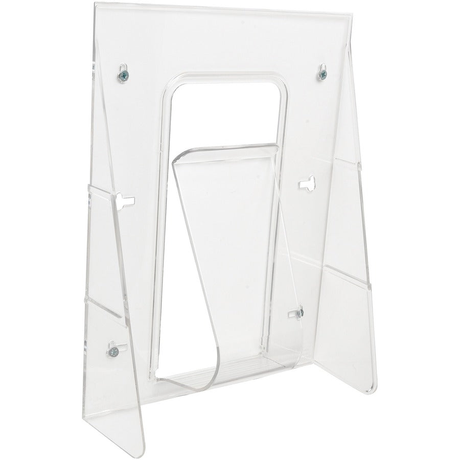 Deflecto Stand-Tall Literature Display - 1 Pocket(s) - 11.75" Height x 9.12" Width x 2.75" Depth - Desktop - Clear - Pla