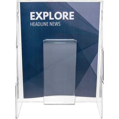 Deflecto Stand-Tall Literature Display - 1 Pocket(s) - 11.75" Height x 9.12" Width x 2.75" Depth - Desktop - Clear - Pla