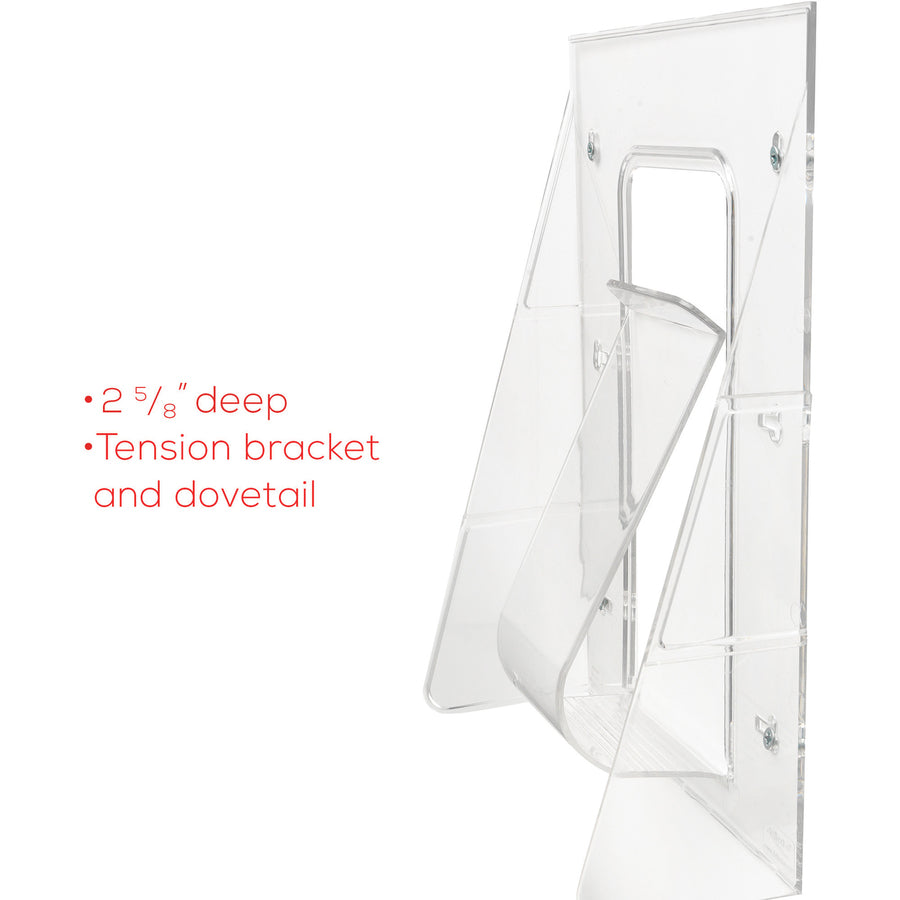 Deflecto Stand-Tall Literature Display - 1 Pocket(s) - 11.75" Height x 9.12" Width x 2.75" Depth - Desktop - Clear - Pla