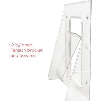 Deflecto Stand-Tall Literature Display - 1 Pocket(s) - 11.75" Height x 9.12" Width x 2.75" Depth - Desktop - Clear - Pla