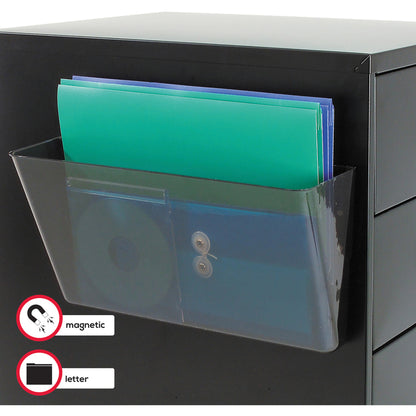 Deflecto Magnetic DocuPocket - 7" Height x 13" Width x 4" Depth - Smoke - Plastic - 1 Each