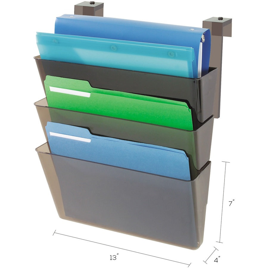 Deflecto Stackable DocuPocket for Partition Walls - 3 Pocket(s) - 3 Compartment(s) - 7" Height x 13" Width x 4" Depth - 