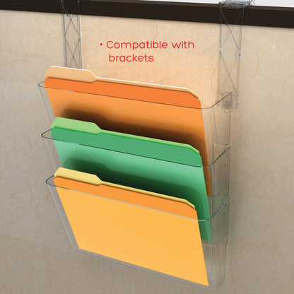 Deflecto Stackable DocuPocket for Partition Walls - 3 Pocket(s) - 3 Compartment(s) - 7" Height x 13" Width x 4" Depth - 