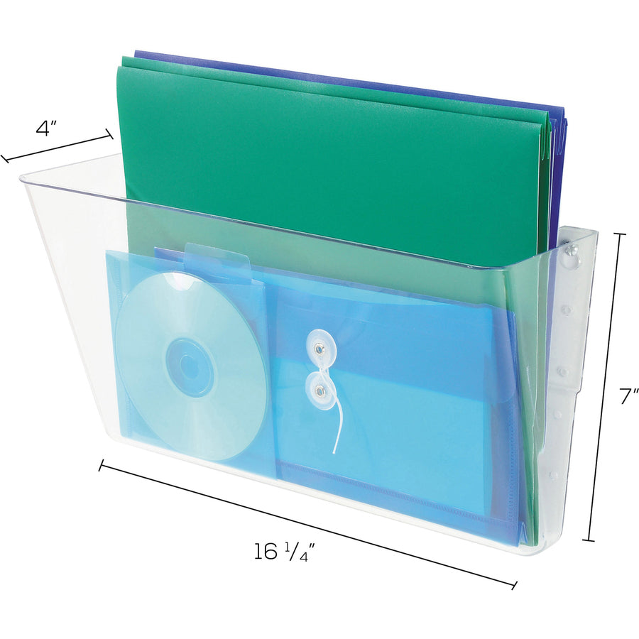 Deflecto EZ Link Stackable DocuPocket - 1 Compartment(s) - 7" Height x 16.25" Width x 4" Depth - Stackable - Clear - 1 E