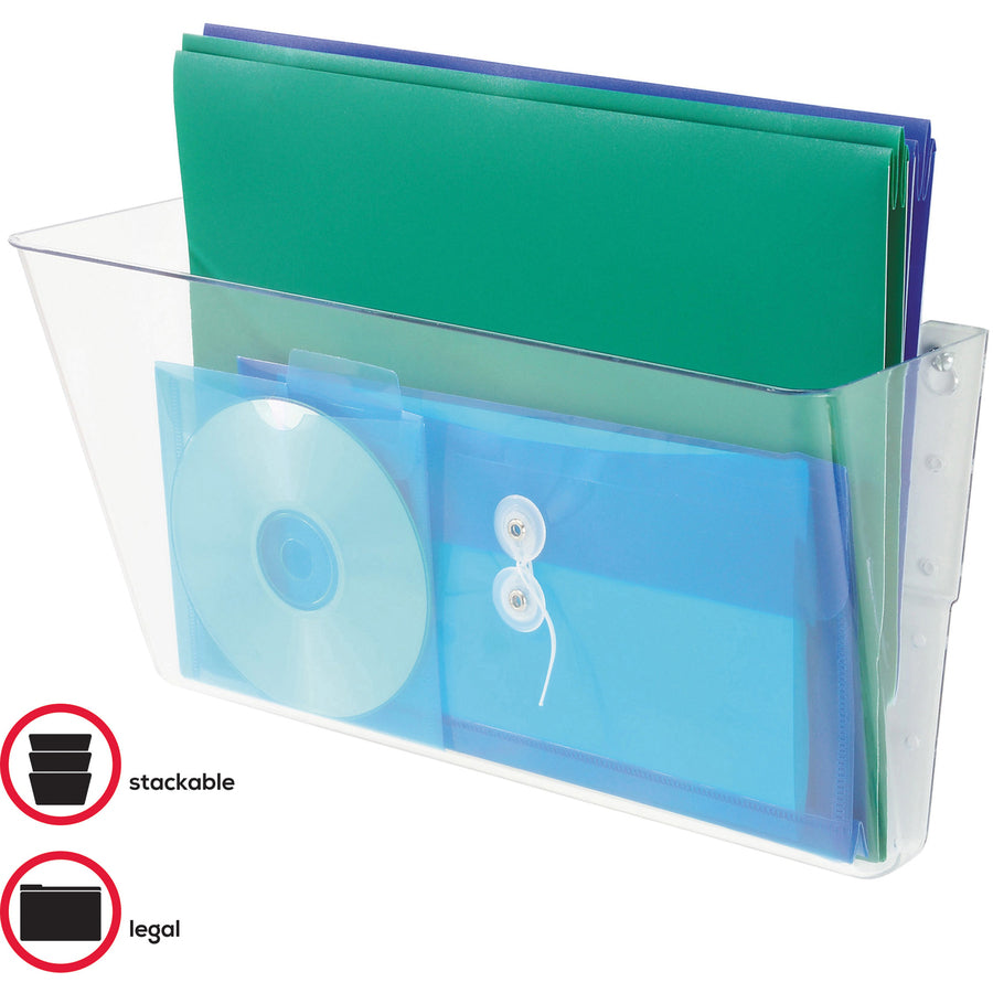 Deflecto EZ Link Stackable DocuPocket - 1 Compartment(s) - 7" Height x 16.25" Width x 4" Depth - Stackable - Clear - 1 E