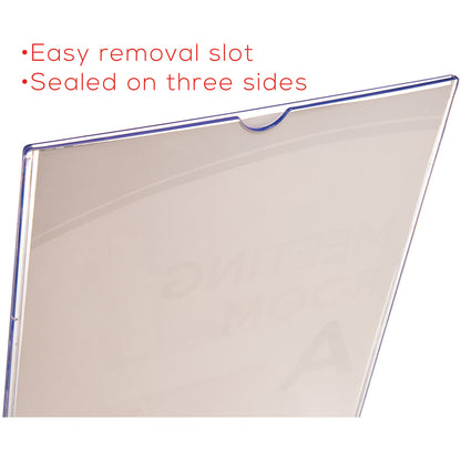 Deflecto Superior Image Slanted Sign Holders - 11" Width x 8.5" Height - Rectangular Shape - Plastic - Clear, Clear - 1 