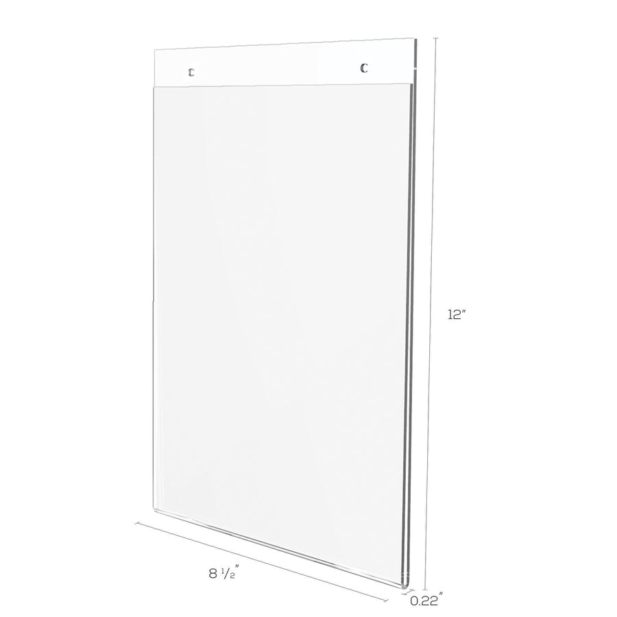 Deflecto Classic Image Wall Mount Sign Holder - 8.5" Width x 11" Height - Wall Mountable - Plastic - Clear - 1 Each