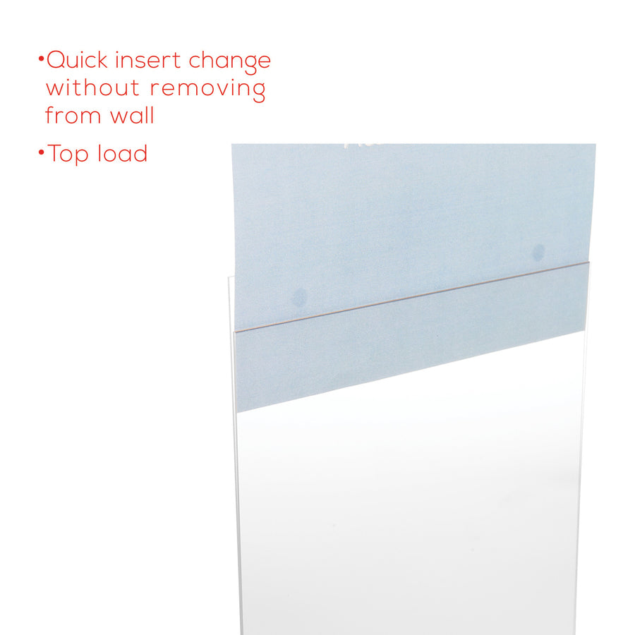 Deflecto Classic Image Wall Mount Sign Holder - 8.5" Width x 11" Height - Wall Mountable - Plastic - Clear - 1 Each