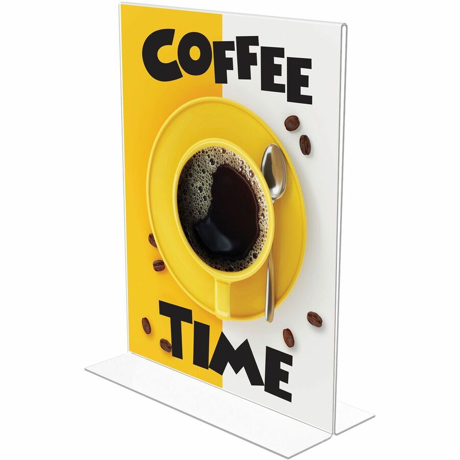 Deflecto Classic Image Double-Sided Sign Holder - 8.5" Width x 11" Height - Rectangular Shape - Self-standing, Bottom Lo